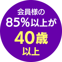 会員様の85%以上が40歳以上